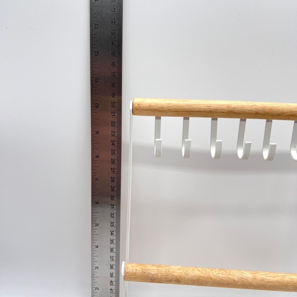 Jewelry Display Storage Stand White Metal Wood Necklace Bracelet - Picture 9 of 11